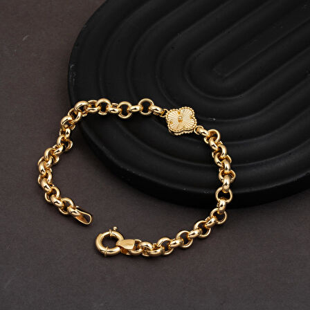 Doc Halkalı Van Cleef Yonca Altın Bileklik