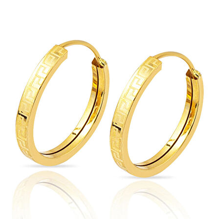 Versage 14 Ayar Altın Küpe 3 cm. Çaplı