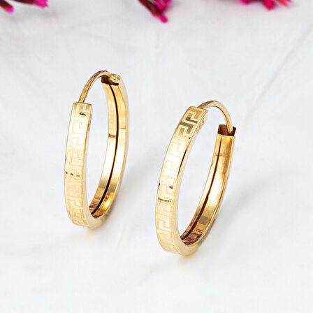 Versage 14 Ayar Altın Küpe 3 cm. Çaplı