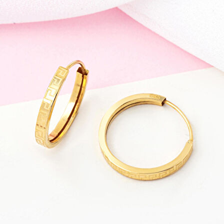 Versage 14 Ayar Altın Küpe 3 cm. Çaplı
