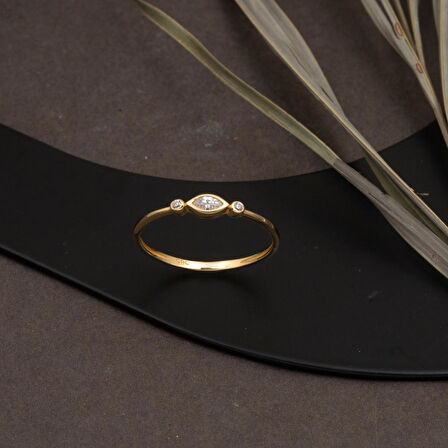 Markiz 14 Ayar Altın Sade Yüzük