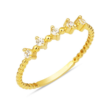 14 Ayar Altın Burgulu Minimal Yüzük