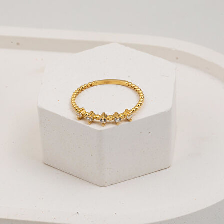 14 Ayar Altın Burgulu Minimal Yüzük