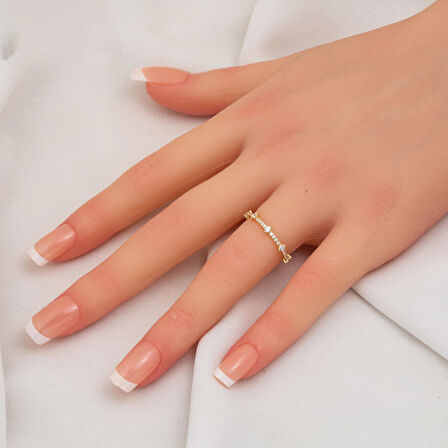 14 Ayar Altın Yarımtur Yüzük