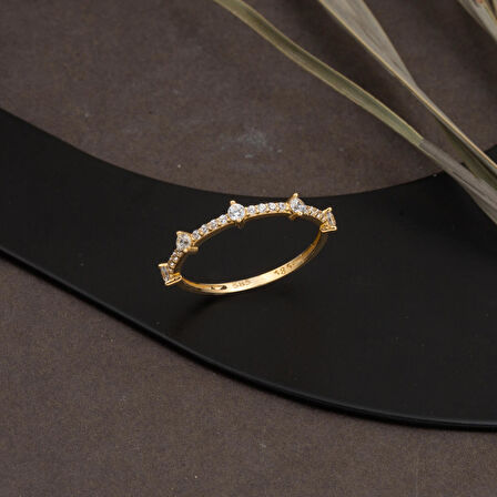 14 Ayar Altın Yarımtur Yüzük