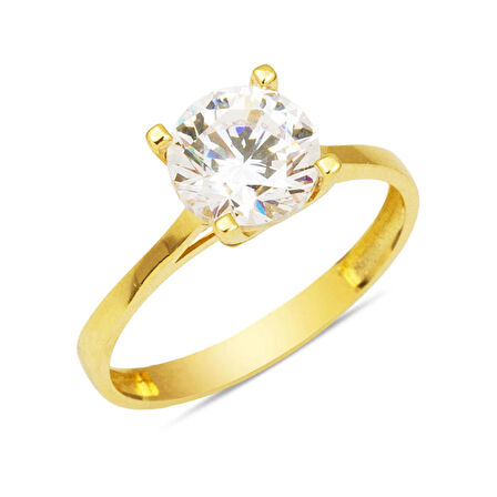 Altın Tektaş Yüzük 14 Ayar