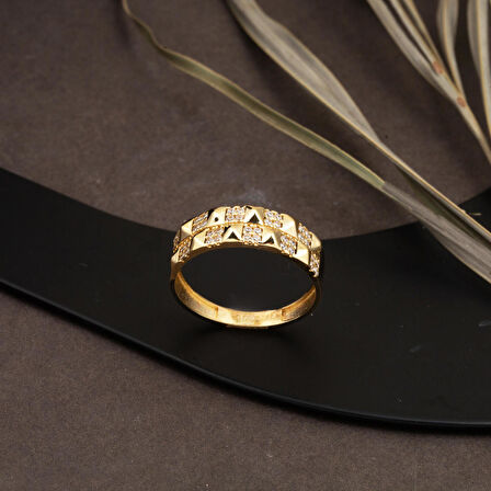 Işıltılı 14 Ayar Altın Spor Yüzük