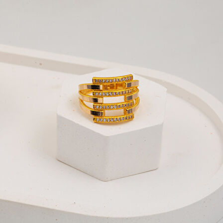 4 Sıra Kaburga Altın Yüzük 14 Ayar