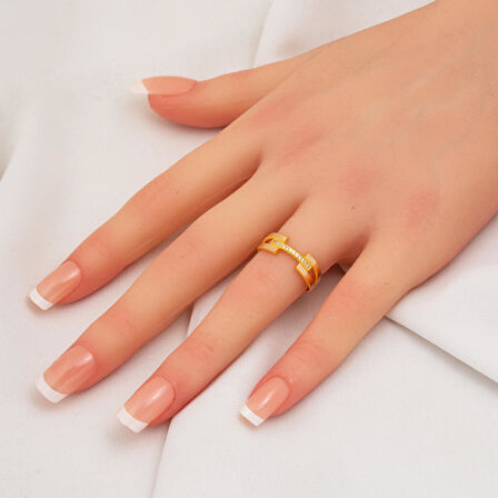 Tekli Kaburga Ajda Altın Yüzük 14 Ayar