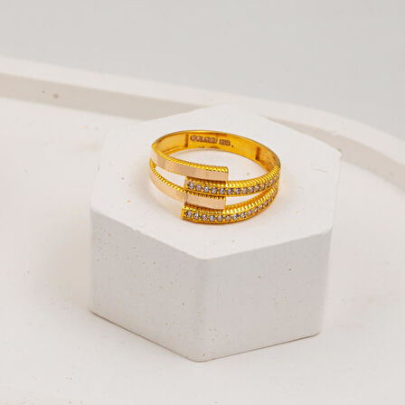 Ajda Kaburgalı Altın Yüzük 14 Ayar