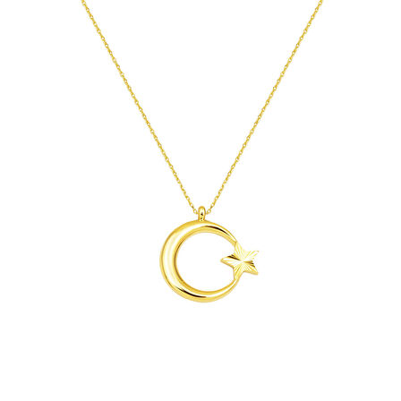 14 Ayar Altın Ayyıldız Kolye