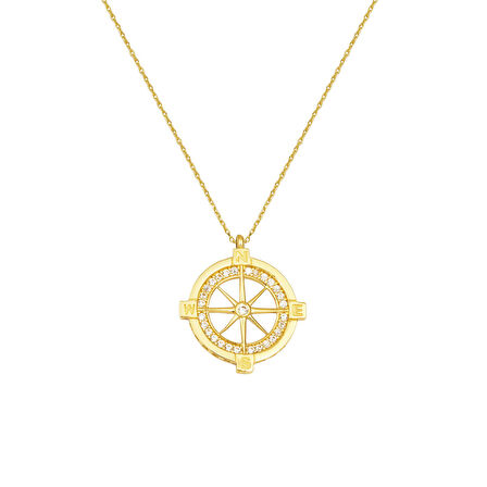 Pusula Yıldızı Altın Kolye 14 Ayar