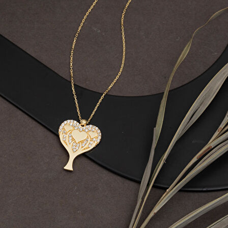 Kalpli Hayat Ağacı 14 Ayar Altın Kolye