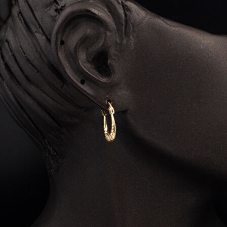 2 cm. Çaplı Burgulu Halka Altın Küpe