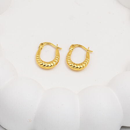 2 cm. Çaplı Burgulu Halka Altın Küpe