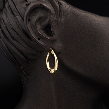 Kalpli Halka Altın Küpe