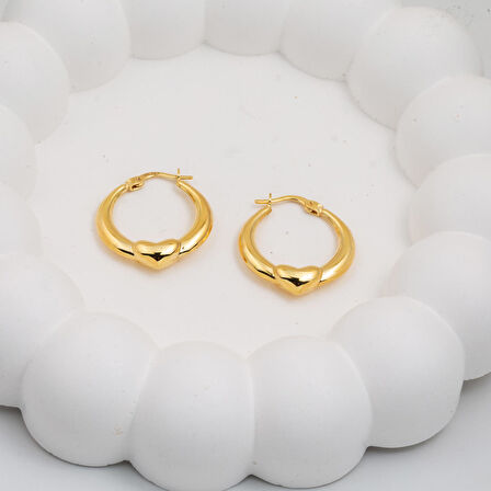 Kalpli Halka Altın Küpe