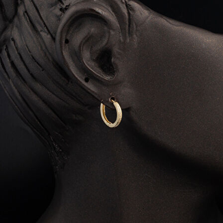 Suyolu Halka Altın Küpe 14 Ayar