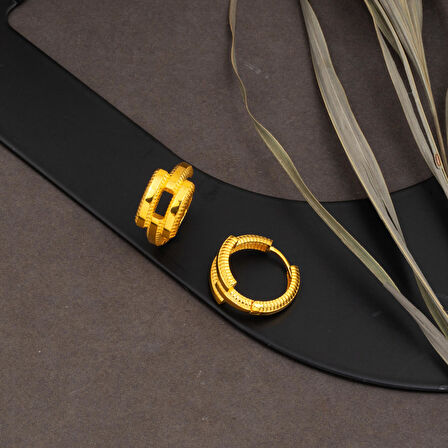 Kaburga Ajda 14 Ayar Altın Küpe