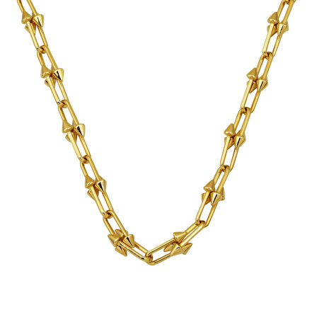 Çivili Tiffany Zincir Kolye 14 Ayar Altın 50 cm.