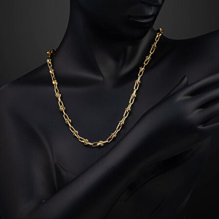 Çivili Tiffany Zincir Kolye 14 Ayar Altın 50 cm.