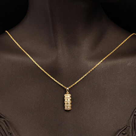 Atlamalı Taşlı 14 Ayar Üçlü Altın set