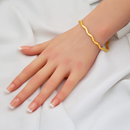 Ajda Zikzak Model 14 Ayar Altın Bileklik