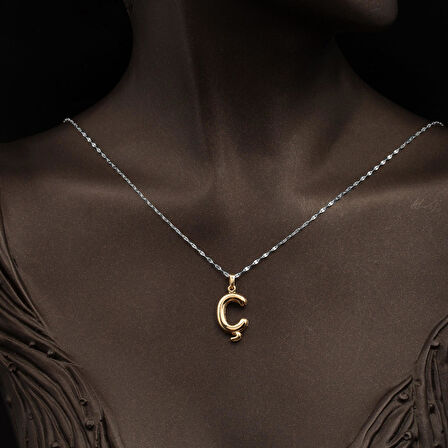 Balon Ç Harf 14 Ayar Altın Kolye Ucu