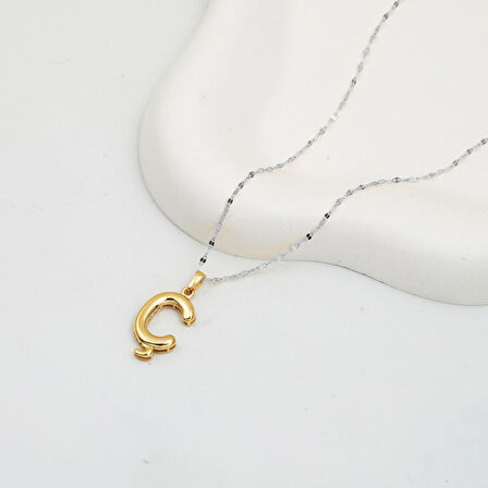 Balon Ç Harf 14 Ayar Altın Kolye Ucu