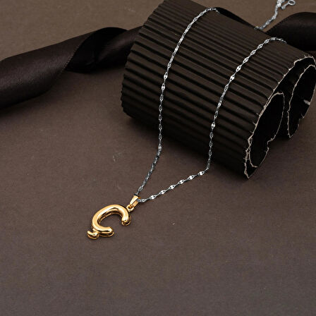 Balon Ç Harf 14 Ayar Altın Kolye Ucu