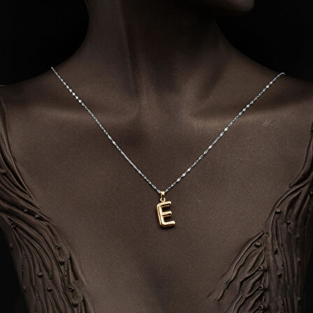 Balon E Harfi 14 Ayar Altın Kolye Ucu