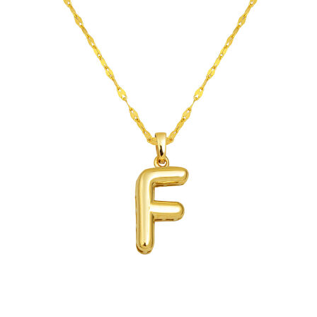 14 Ayar Altın Balon F Harfi Kolye