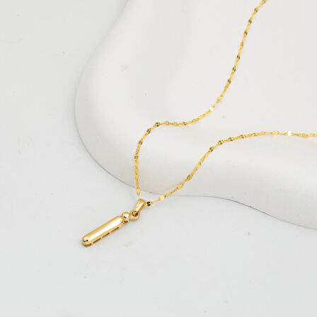 İ Balon Harf Kolye 14 Ayar Altın