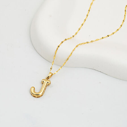 J Balon Harf 14 Ayar Altın Kolye