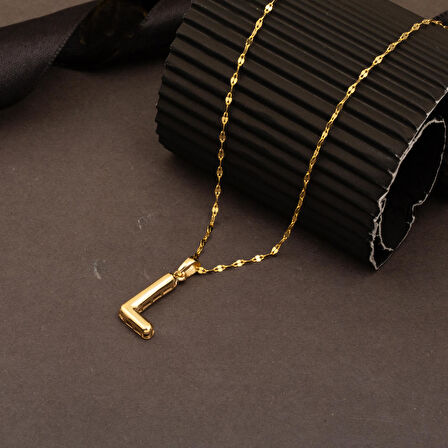 14 Ayar Altın Balon L Harfi Kolye