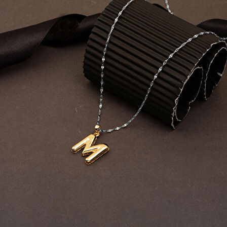 M Balon Harf 14 Ayar Altın Kolye Ucu