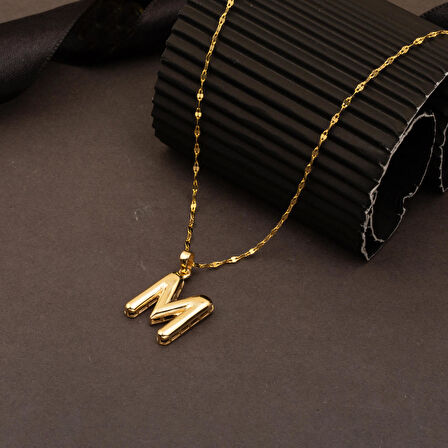 M Balon Harf 14 Ayar Altın Kolye