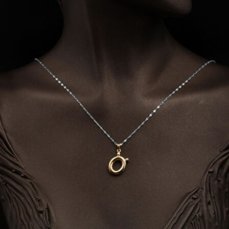 Balon Formlu Ö Harfi Kolye Ucu 14 Ayar