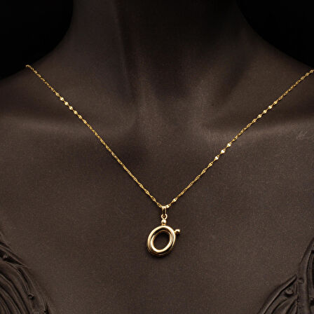 Balon Formlu Ö Harfi Kolye 14 Ayar Altın