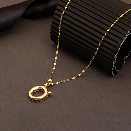 Balon Formlu Ö Harfi Kolye 14 Ayar Altın