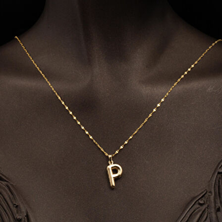 Balon P Harfi 14 Ayar Altın Kolye