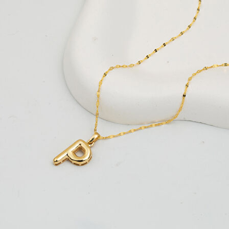 Balon P Harfi 14 Ayar Altın Kolye