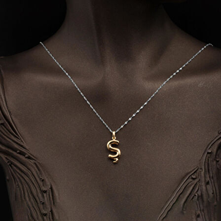 Altın 14 Ayar Balon Ş Harfi Kolye Ucu