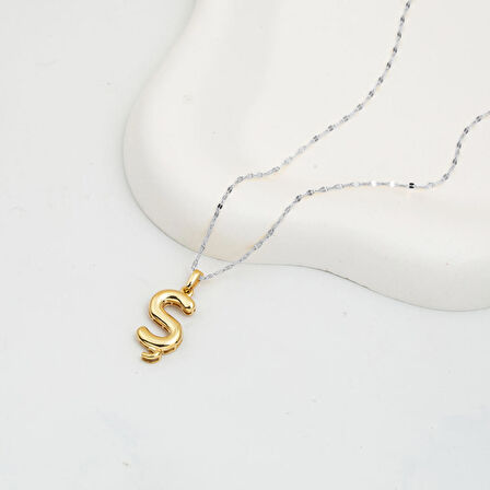 Altın 14 Ayar Balon Ş Harfi Kolye Ucu