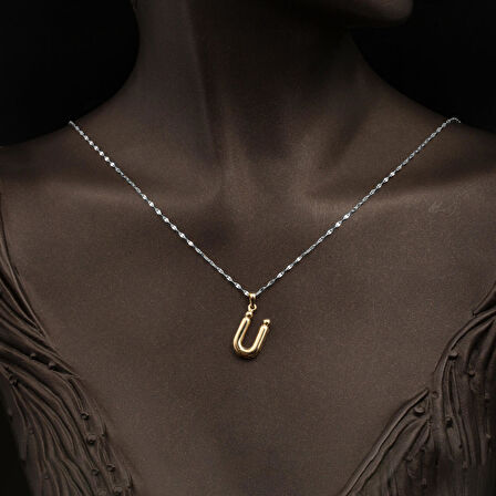 Balon Ü Harfi 14 Ayar Altın Kolye Ucu