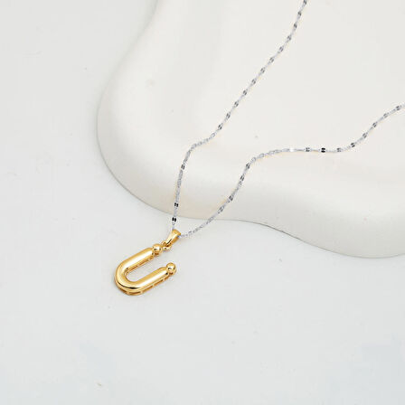 Balon Ü Harfi 14 Ayar Altın Kolye Ucu