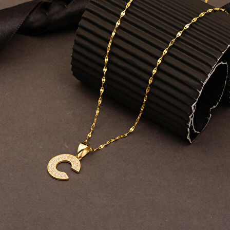 C Harfi 14 Ayar Altın Kolye