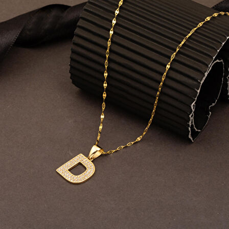 14 Ayar Altın D Harfi Kolye