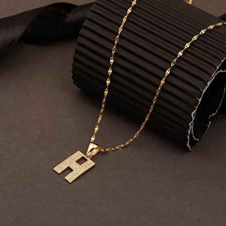 14 Ayar Altın H Harfi Kolye