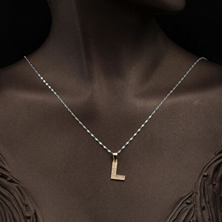 L Baş Harfi 14 Ayar Altın Kolye Ucu